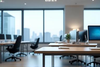 Clean and organized modern office workspace